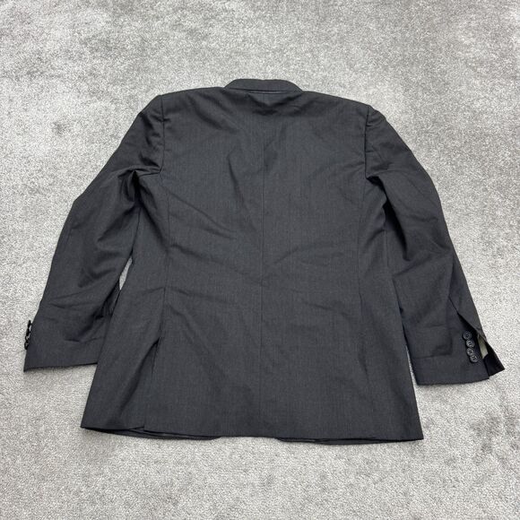 Ermenegildo Zegna Trofeo Suit Blazer Jacket Men 42R Dark Gray Double Vented Work - Picture 2 of 13